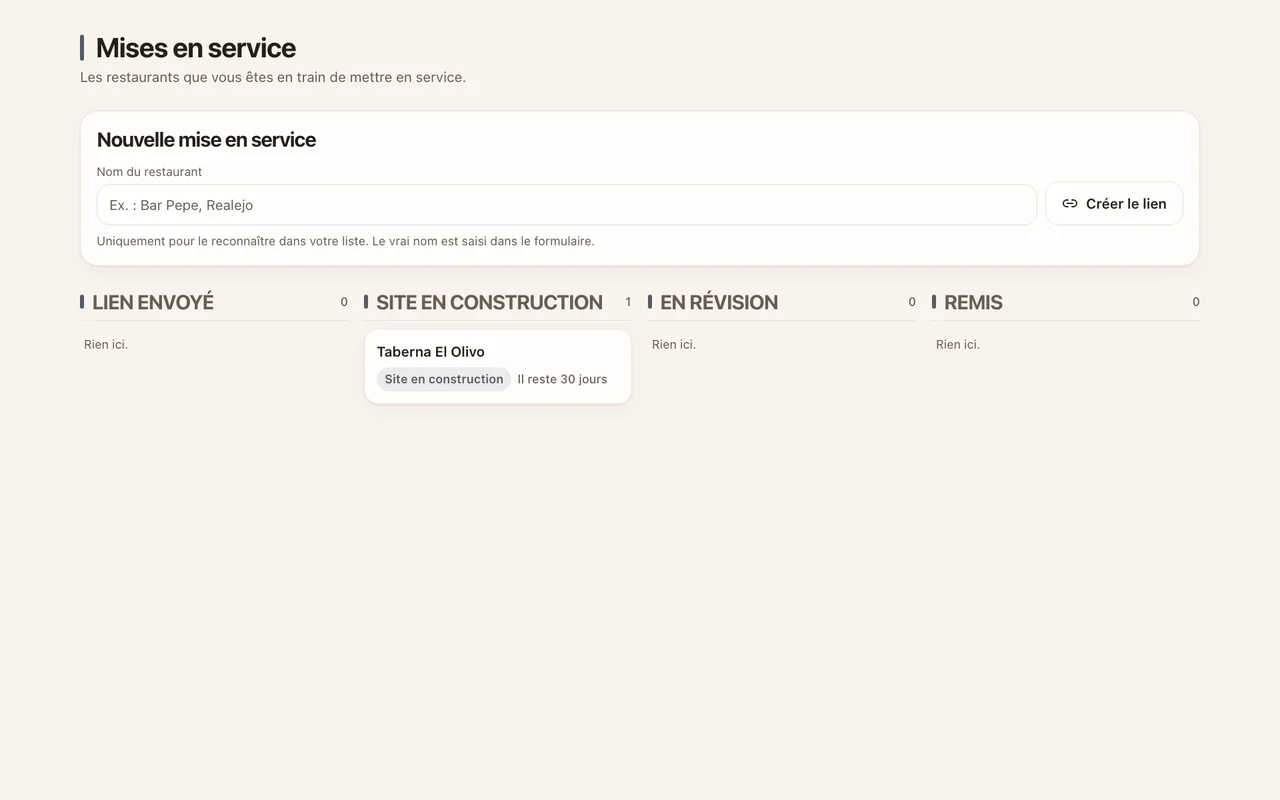 Tableau avec un restaurant en construction